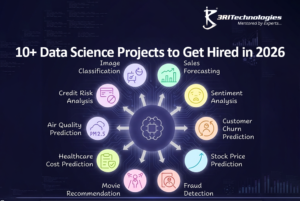 Illustration of 10+ real-world Data Science projects from a Data Science Course in Pune for building practical skills and a job-ready portfolio