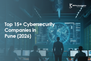 Image listing 15+ leading cybersecurity companies based in Pune for 2026, related to choosing a Cyber Security Course in Pune.
