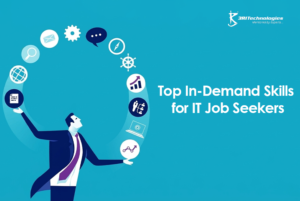 IT Classes in Pune illustration showing IT skills like coding, cloud computing, cybersecurity for job seekers
